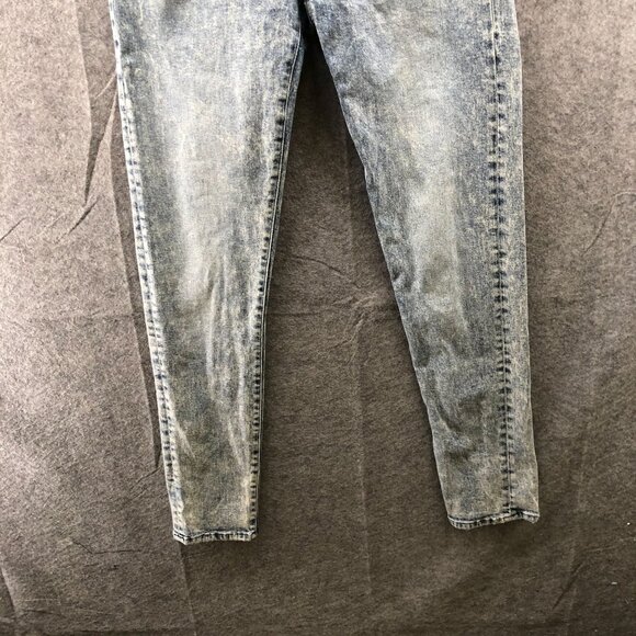 Guess Acid Wash Skinny Jeans Womens 30x32 Blue Stretch Mid Rise Rock Punk - Picture 5 of 14